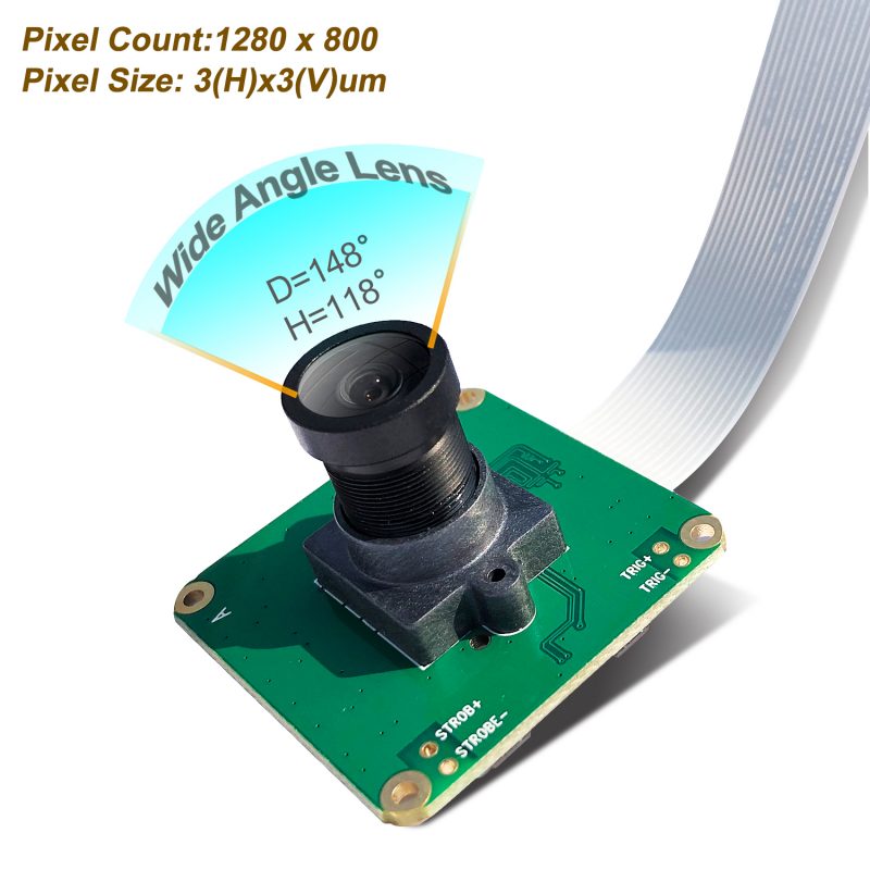Raspberry Pi Industrial Camera Module OmniVision OV9281 Sensor 2MPixel Wide Angle Fisheye Lens