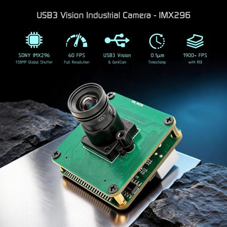 U3V-CAM-IMX296, USB3 Vision Camera With IMX296  Global Shutter  Monochrome Sensor,  GenICam Compliant, Hardware Trigger & Strobe, Arbitrary ROI,1456x1088@60FPS,Free SDK For Windows/Linux/MacOs